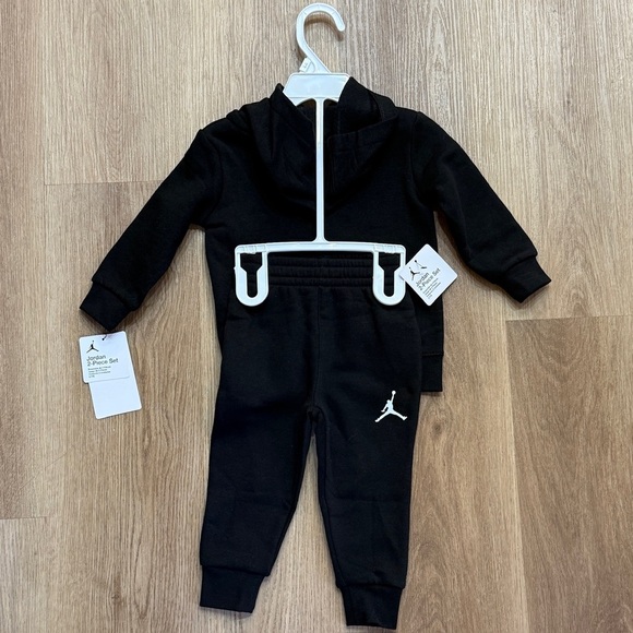 Jordan Jumpman Jumpsuit Black and Red Two Piece Set 12 Month NWT - Picture 2 of 4